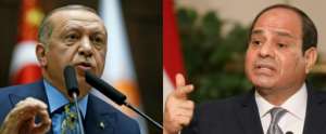 Turkish President Recep Tayyip Erdogan L and Egyptian President Abdel Fattah al-Sisi back oppositing sides in Libya's civil war. By KAYHAN OZER, Ludovic MARIN AFPFile