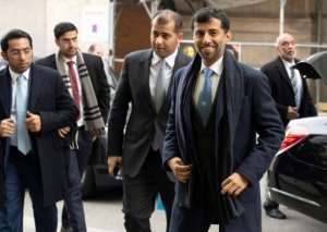 UAE Energy Minister Suhail al-Mazrouei R says OPEC+ is still reviewing market data. By JOE KLAMAR AFP
