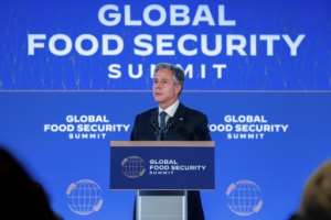 US Secretary of State Antony Blinken delivers remarks at the Ministerial Meeting on Food Security during the 77th United Nations General Assembly. By DAVID DEE DELGADO POOLAFP