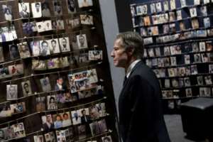 US Secretary of State Antony Blinken visited the Kigali Genocide Memorial during his visit to Rwanda. By Andrew Harnik POOLAFP