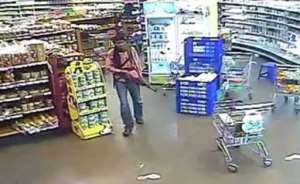 Westgate massacre: A screen grab from CCTV showing one of the gunmen who walked through the upmarket mall, killing 67 people. By - WESTGATE MALLAFP