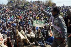 Workers at the platinum mine were demanding better wages. By STRINGER AFPFile
