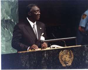 Kufuor leaves for 57th session of UN