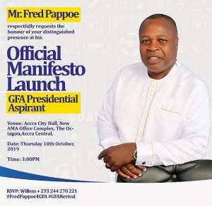 GFA Elections: Fred Pappoe To Unveil Manifesto Today