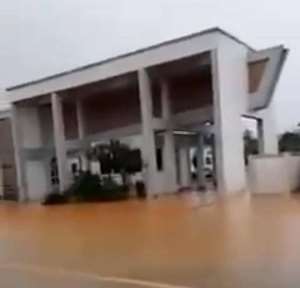 Angry Birim River floods Kyebi township first time over galamsey activities