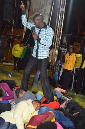 A prophet stepping on top of church members