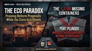The ECG Paradox: Commendations for Afenyo-Markin Amid a 1,300-Container Disappearance