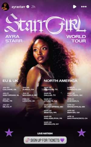 Ayra Starr Announces First World Tour Starrgirl, Set For 20 Locations Across Europe And North America