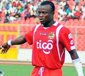 Experienced striker Alex Asamoah during his time at Asante Kotoko
