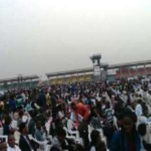 Charged Atmosphere As Mothers, Toddlers, Cripple Await Pastor Chris