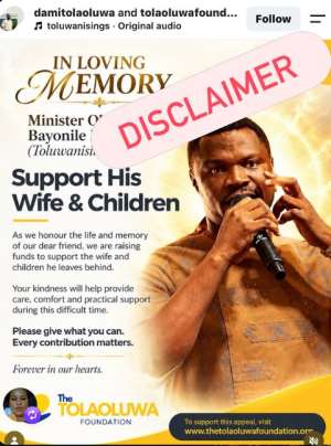 Toluwanisings Family Debunks Fundraising Poster For Late Singers Wife And Children