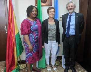 Foreign Minister Shirley Ayorkor Botchwey Left engaged the Head of the EU Delegation to Ghana