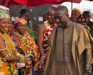 Captaine Smart, traditional rulers cut sod for 23rd teachers quarters in Gomoa West