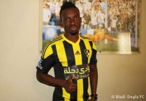 Ghanaian striker Samuel Afum scores for Wadi Degla in 1-1 stalemate with El Geish