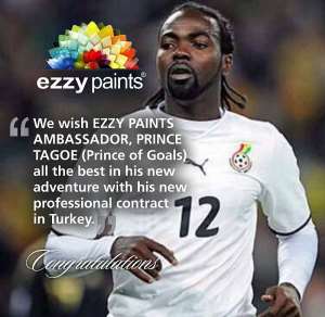 Ex-Black Stars striker Prince Tagoe named Brand Ambassador for Ezzy Paints