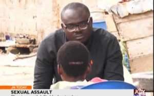 File photo: Maxwell Agbagba interviews a victim of sexual assault