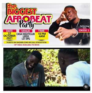 Danny Lampo to perform at the biggest afrobeat party in UK with Okese1