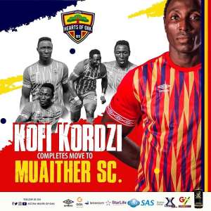 CONFIRMED: Striker Kofi Kordzi Joins Qatari Side Muaither SC From Hearts of Oak