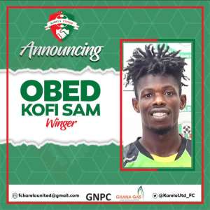 Karela Utd Announce Signing Of Attacker Obed Kofi Sam