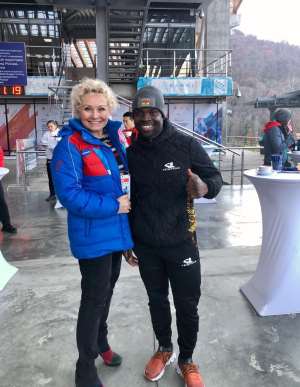Akwasi Frimpong was invited to train in Sochi by Elena Anikina, President of the Russian Bobsleigh Federation RBF