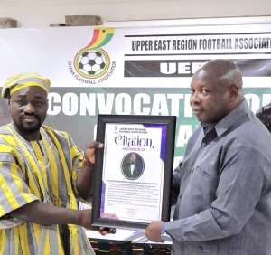 Upper East RFA honours Kacstone Records MD for contribution to football development
