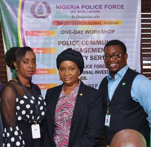 L-R Business Executive Director TSG Nig. Ltd- Blessing Nwakanma, Officer-In-Charge of the SCID- DCP Yetunde Longe, Lead Consultant Target Search Global Nigeria- Olufemi Olatunji Arotokun-Ale