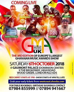 GH Allstar artistes ready for Ghana Music Awards UK 2018 event
