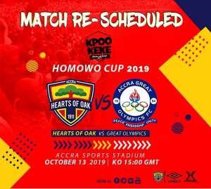 2019 Homowo Cup: Hearts-Olympics Clash Rescheduled To October 13