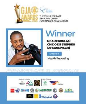 Ngamegbulam Chidozie Stephen honoured as Best Health Reporter at 5th Upper East Regional GJA Awards