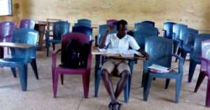 Free SHS: K'dua SECTECH Students Use Woods, Plastic Chairs