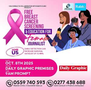 Rabito Clinic, CDA Consult to hold free breast cancer screening for Daily Graphic staff