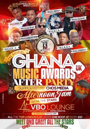Ghana Music Awards UK After Party Is On Oct 13