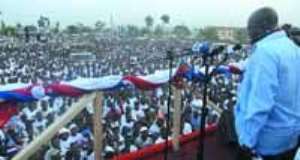 Nana Akufo Addo addressing the rally in Ho.