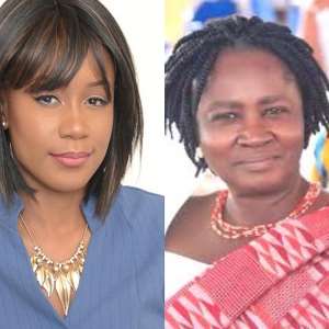 Lawyer Amanda Clinton Left, Prof. Jane Naana Opoku Agyemang Right