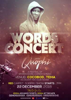 Quophi Words Set To Entertain Fans In His First Solo Concert On December 22