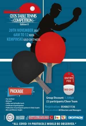 2nd Edition of CEOs Table Tennis Tourney set for November 20