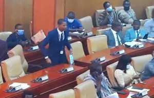 Xavier-Sosu spotted in Parliament for 2022 budget after dodging court twice