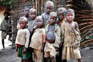 Miserable children in mineral resources rich Africa