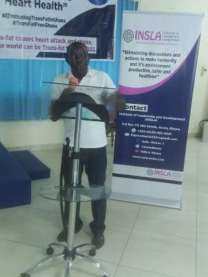Mr. Issah Ali, the INSLA Project Manager delievering his presentation