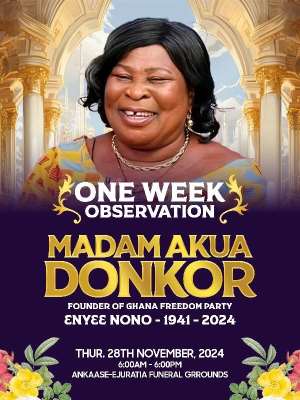Akua Donkors one-week observation slated for November 28