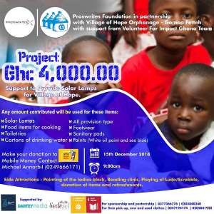 Proswrites Foundation set for 2018 Orphanage Visit to Village of Hope Orphanage