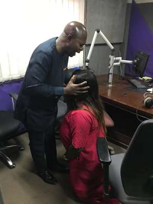 Elder Francis Adjei Blesses Singer Regina Osei At Agyinkwa FM