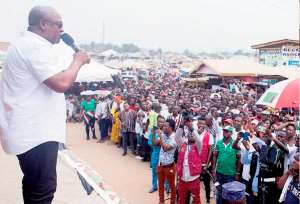 John Mahama on a campaign trail in the Western Region