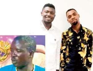 Chris Asante Mensah aka Abruku Abruka and Francis Antwi aka Rev. Obofour. INSET: Razak Lomotey