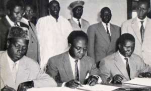 Modibo Keita of Mali, Kwame Nkrumah of Ghana and Seacute;kou Toureacute; of Guinea