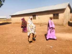 Pregnant women walking from Kpatuli community to Savelugu for antenatal