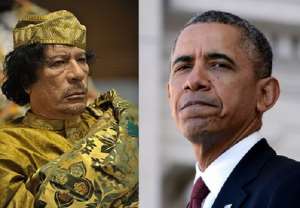 Muammar Qaddafi and Barack Obama