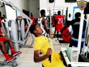 PICTURES: Hearts Of Oak Players Engage In Gym Work To Boost Fitness Levels