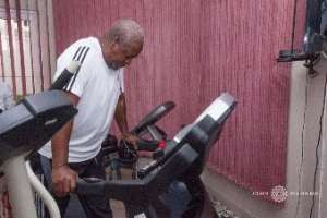 Mahama Keeps Fit At The Gym On His Birthday