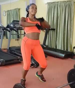 Uche Ogbodo Seen Making Herself Happy at the Gym Photos